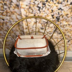 White and Brown Handbag